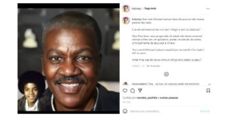 Artista plástico recria rosto do cantor Michael Jackson aos 64 anos e como ele seria sem vitiligo e cirurgias - Reprodução Artista plástico recria rosto do cantor Michael Jackson aos 64 anos e como ele seria sem vitiligo e cirurgias - Reprodução