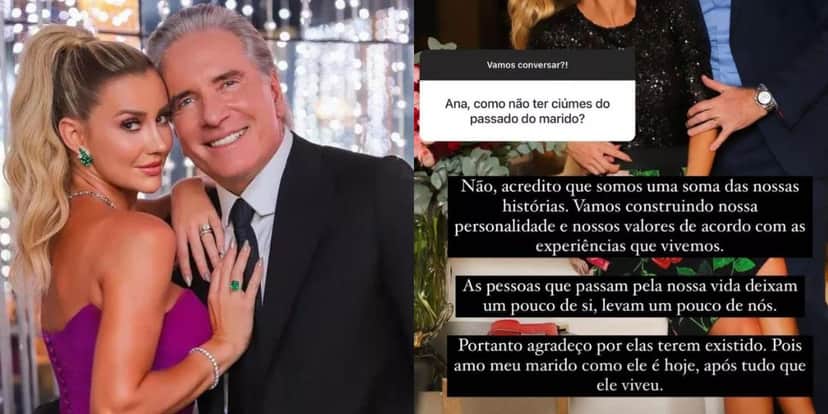 Modelo Ana Paula Siebert fala sobre ex-mulheres de Roberto Justus, que já foi casado quatro vezes, incluindo Adriane Galisteu e Ticiane Pinheiro - Foto: Reprodução