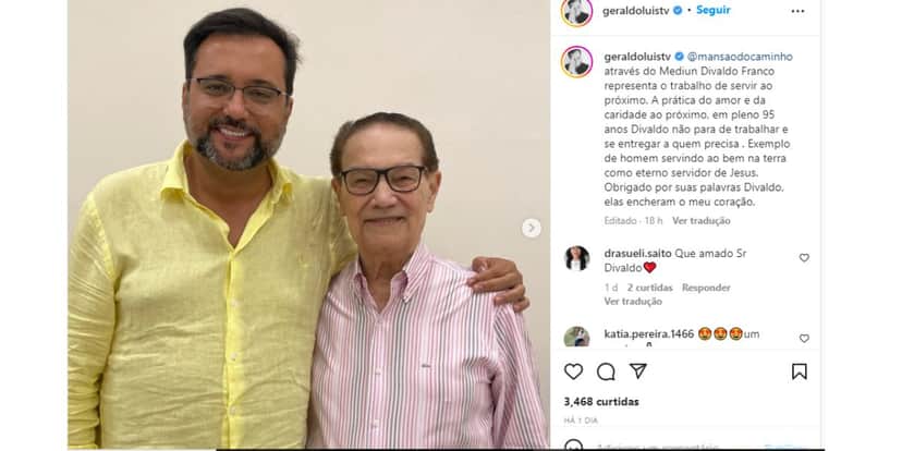Geraldo Luís com médium Geraldo Luís com médium