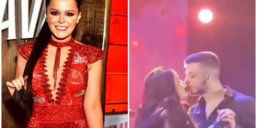 Maraisa beija fã em palco Maraisa beija fã em palco