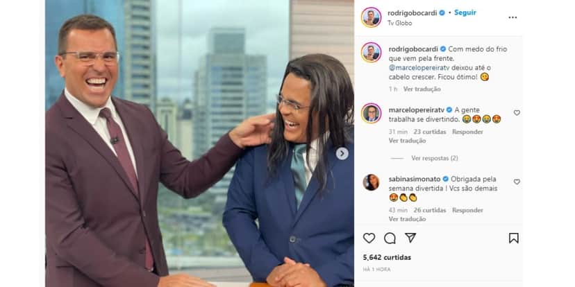 Rodrigo Bocardi e Marcelo Pereira - globo Rodrigo Bocardi e Marcelo Pereira - globo