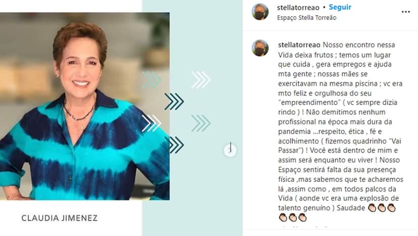 Ex companheira de Claudia Jimenez, Stella Torreão, expõe forte relato após morte da atriz 