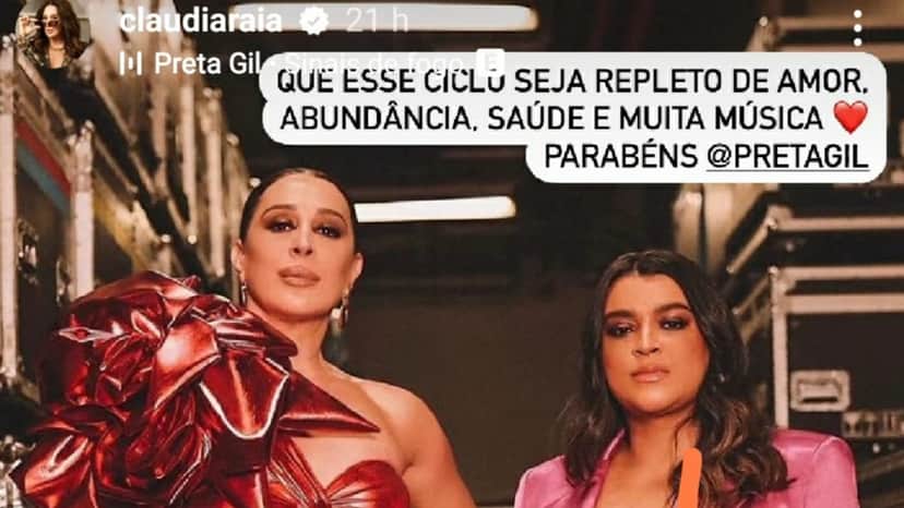 Claudia Raia comemora o aniversário de Preta Gil com declaração de amor pública Claudia Raia comemora o aniversário de Preta Gil com declaração de amor pública