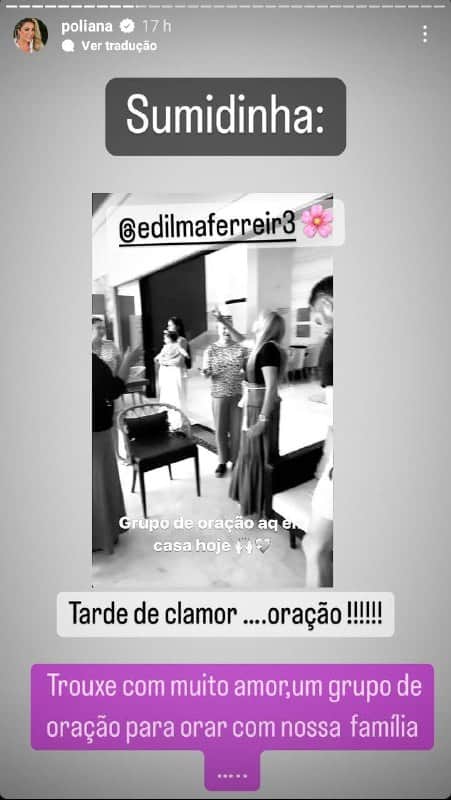 Poliana Rocha se reuniu com grupo de oração (Foto: Reprodução/ Instagram) Poliana Rocha se reuniu com grupo de oração (Foto: Reprodução/ Instagram)