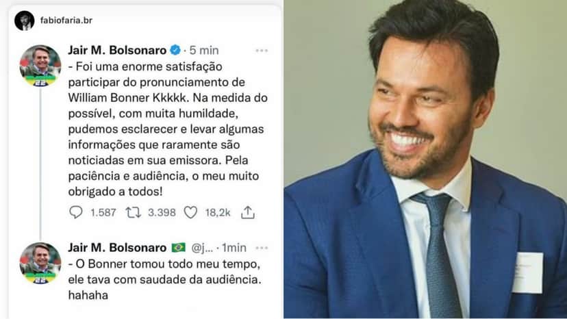 O Ministro Fábio Faria, marido de Patrícia Abravanel, compartilha prints de Bolsonaro atacando Bonner O Ministro Fábio Faria, marido de Patrícia Abravanel, compartilha prints de Bolsonaro atacando Bonner