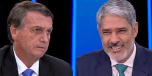 Desavença entre William Bonner e Bolsonaro atrai público e faz JN explodir na Globo: Audiências 22/08 Desavença entre William Bonner e Bolsonaro atrai público e faz JN explodir na Globo: Audiências 22/08