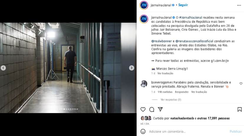 William Bonner surgiu andando por corredor solitário da Globo (Foto: Reprodução/ Instagram) William Bonner surgiu andando por corredor solitário da Globo (Foto: Reprodução/ Instagram)
