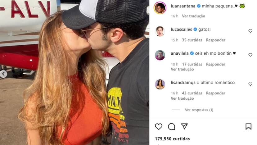 Luan Santana mostra beijo em Izabela Cunha aos seguidores Luan Santana mostra beijo em Izabela Cunha aos seguidores