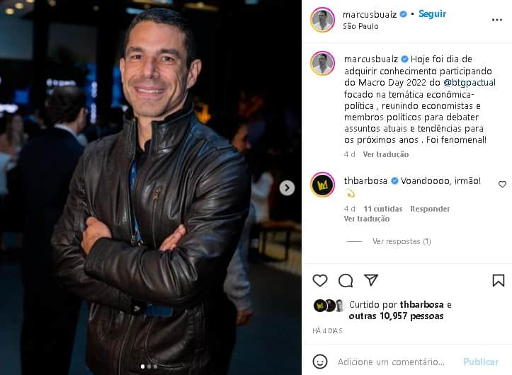 Marcus Buaiz participou de importante evento e até Thiaguinho celebrou (Foto: Reprodução/ Instagram) Marcus Buaiz participou de importante evento e até Thiaguinho celebrou (Foto: Reprodução/ Instagram)