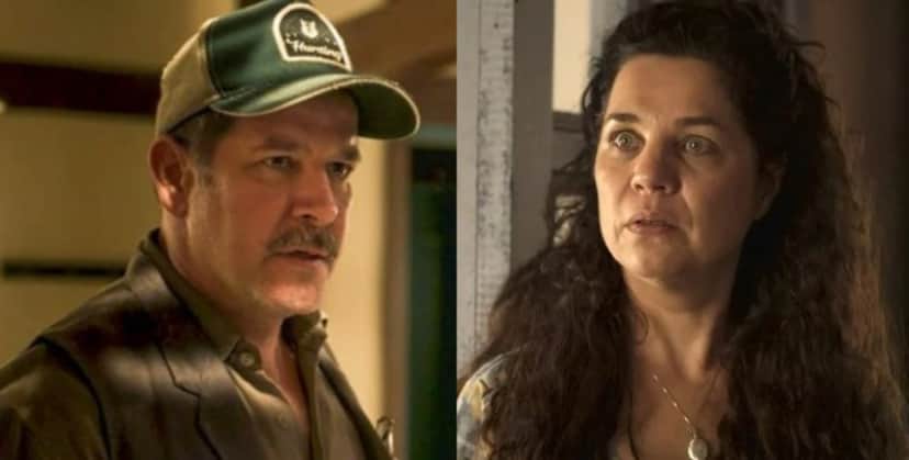 Maria Bruaca (Isabel Teixeira) e Tenório (Murilo Benício) em Pantanal (Foto: Reprodução / Globo) Maria Bruaca (Isabel Teixeira) e Tenório (Murilo Benício) em Pantanal (Foto: Reprodução / Globo)