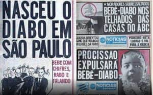 História do bebê-diabo foi tema de jornal em 1975 (Foto: Reprodução / Internet) História do bebê-diabo foi tema de jornal em 1975 (Foto: Reprodução / Internet)