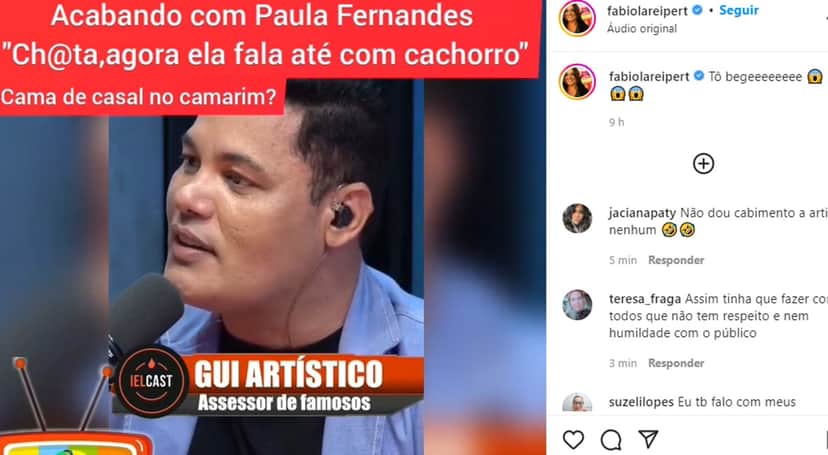 Paula Fernandes é detonada sobre exigências por assessor e Fabíola Reipert divuga trecho polêmico Paula Fernandes é detonada sobre exigências por assessor e Fabíola Reipert divuga trecho polêmico