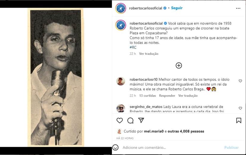 O cantor Roberto Carlos - Foto: Reprodução O cantor Roberto Carlos - Foto: Reprodução