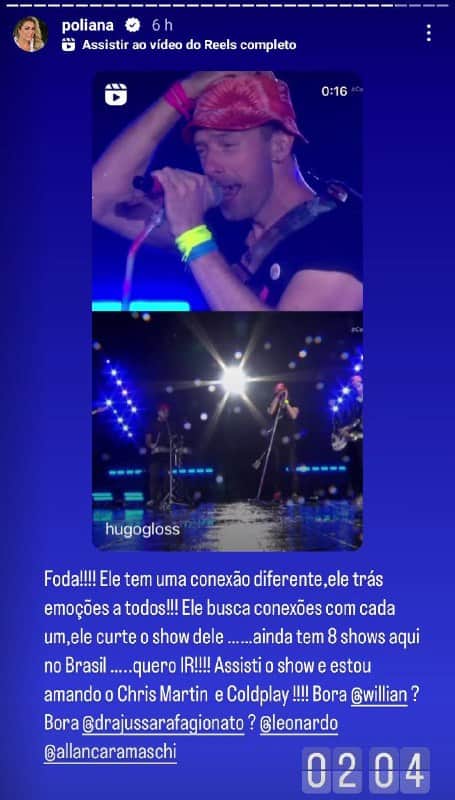 Esposa de Leonardo revelou que quer ir no show da banda no Brasil (Foto: Reprodução) Esposa de Leonardo revelou que quer ir no show da banda no Brasil (Foto: Reprodução)