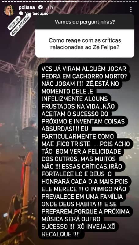 Poliana Rocha saiu em defesa de Zé Felipe e surpreendeu (Foto: Reprodução) Poliana Rocha saiu em defesa de Zé Felipe e surpreendeu (Foto: Reprodução)