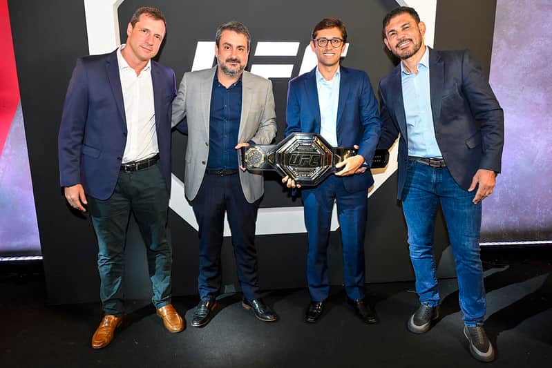 Eduardo Galleti, Denis Gavassi, Rodolfo Schneider e Rodrigo Minotauro na coletiva de lançamento do UFC na Band- Foto: Eduardo Galleti, Denis Gavassi, Rodolfo Schneider e Rodrigo Minotauro na coletiva de lançamento do UFC na Band- Foto: