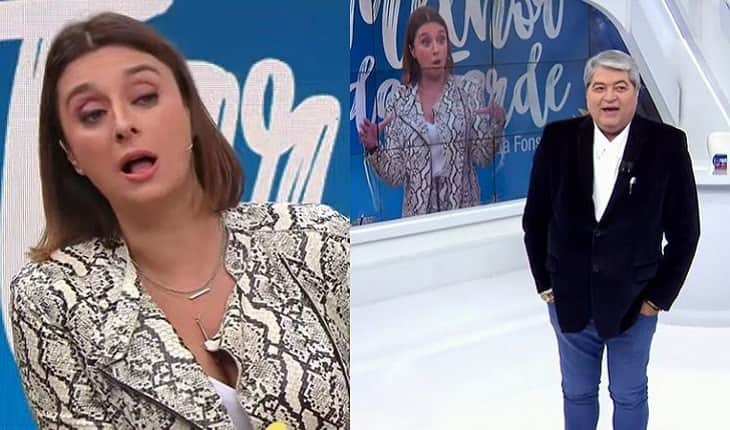Datena e Catia Fonseca em papo de janela na Band (Imagem: Montagem) Datena e Catia Fonseca em papo de janela na Band (Imagem: Montagem)