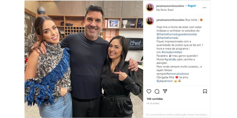 Edu Guedes com Jaque Ciocci e sogra Edu Guedes com Jaque Ciocci e sogra