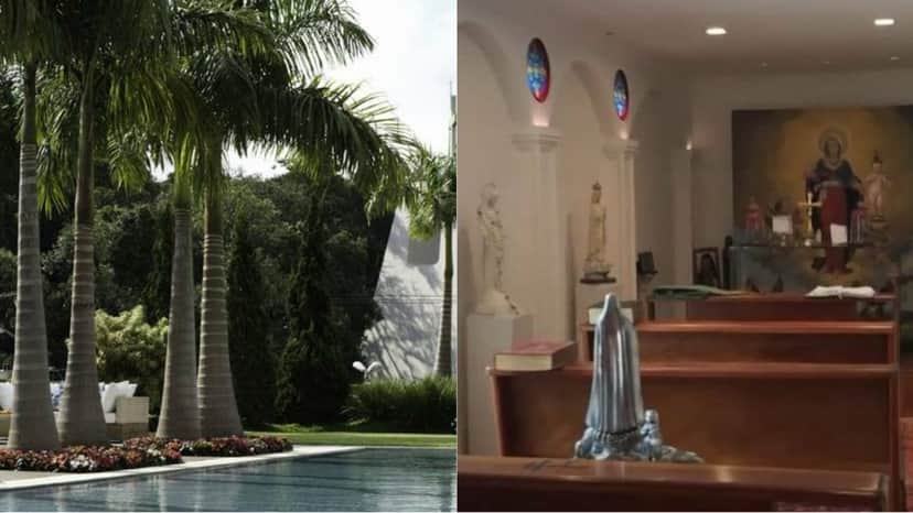 Área da Piscina e Capela secreta dentro da mansão de Hebe Área da Piscina e Capela secreta dentro da mansão de Hebe