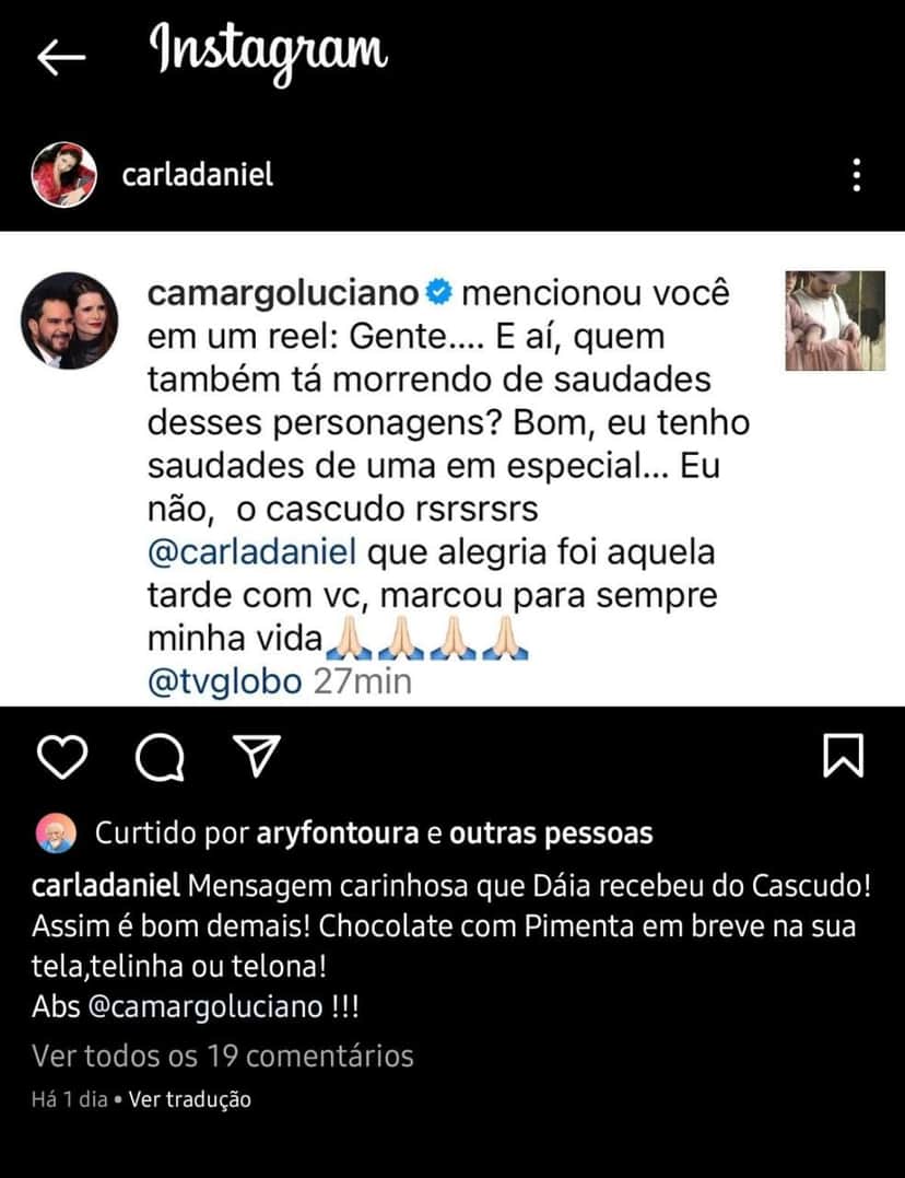 Publicação de Carla Daniel (Foto: Divulgação)