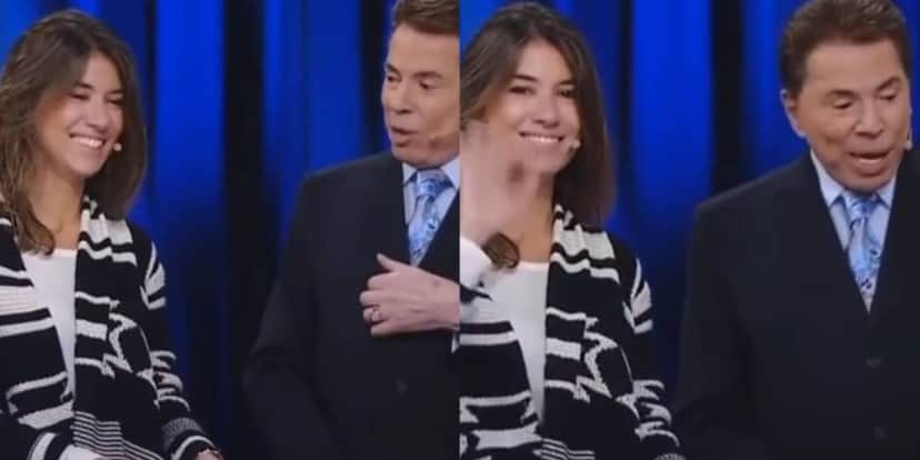 Rebeca Abravanel com Silvio Santos em sua primeira vez na televisão Rebeca Abravanel com Silvio Santos em sua primeira vez na televisão