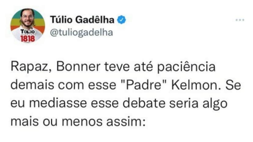 Túlio Gadêlha impacta ao falar de William Bonner e que atitude tomaria no lugar dele Túlio Gadêlha impacta ao falar de William Bonner e que atitude tomaria no lugar dele