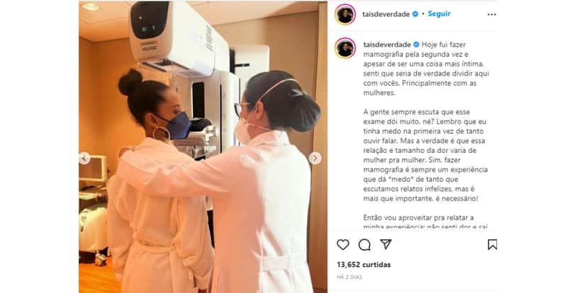 Tais Araujo - mamografia Tais Araujo - mamografia