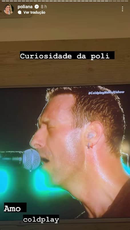 Poliana Rocha assumiu paixão por Coldplay (Foto: Reprodução) Poliana Rocha assumiu paixão por Coldplay (Foto: Reprodução)