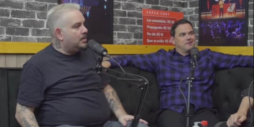 Marcos Chiesa, o Bola, e Márvio Lúcio, em entrevista ao Podihhcast - Foto: Reprodução Marcos Chiesa, o Bola, e Márvio Lúcio, em entrevista ao Podihhcast - Foto: Reprodução