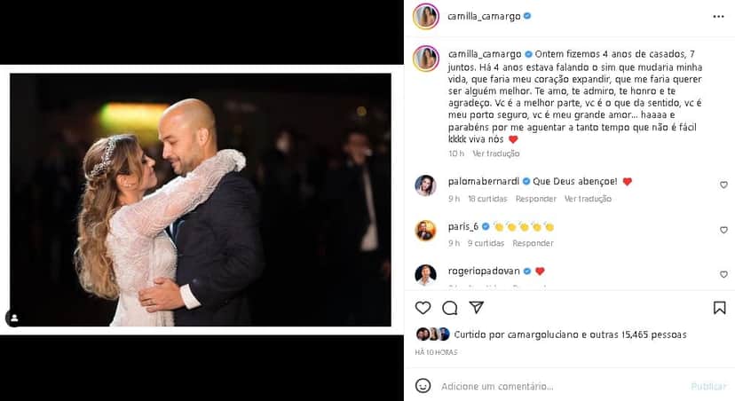 Camilla Camargo se derreteu pelo marido, Leonardo Lessa (Foto: Reprodução/ Instagram) Camilla Camargo se derreteu pelo marido, Leonardo Lessa (Foto: Reprodução/ Instagram)