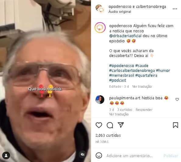 Carlos Alberto de Nóbrega ficou impactado com notícia Carlos Alberto de Nóbrega ficou impactado com notícia