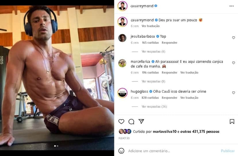 Galã decidiu se exibir em foto ousada Galã decidiu se exibir em foto ousada