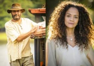 Zuleica (Aline Borges) acabará se envolvendo com Eugênio (Almir Satter) em Pantanal (Foto: Reprodução / Globo) Zuleica (Aline Borges) acabará se envolvendo com Eugênio (Almir Satter) em Pantanal (Foto: Reprodução / Globo)