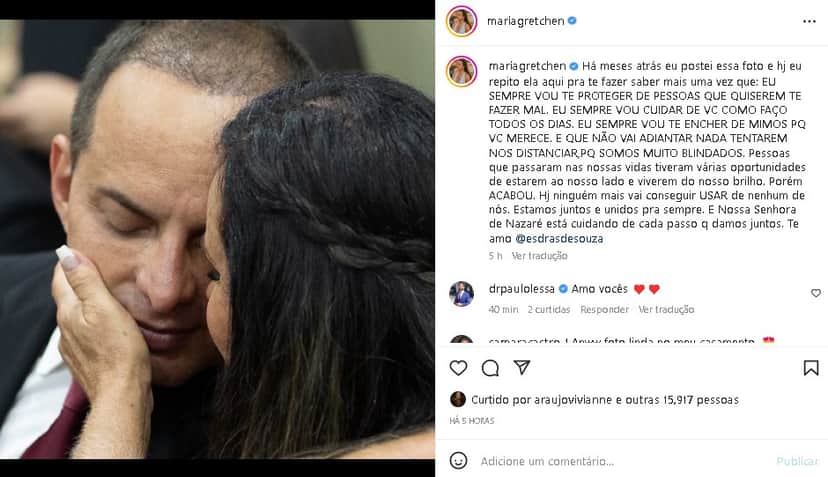 Gretchen expôs sua relação com Esdras de Souza (Foto: Reprodução/ Instagram) Gretchen expôs sua relação com Esdras de Souza (Foto: Reprodução/ Instagram)