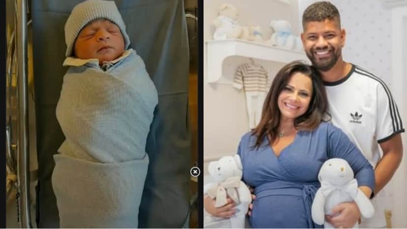 Joaquim nasceu no 07 de setembro e já se tornou artista pelas mãos dos pais Viviane Araújo e Guilherme Militão Joaquim nasceu no 07 de setembro e já se tornou artista pelas mãos dos pais Viviane Araújo e Guilherme Militão