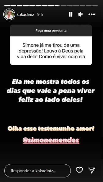 Kaká Diniz diz como é viver ao lado de Simone - Foto: Reprodução Kaká Diniz diz como é viver ao lado de Simone - Foto: Reprodução