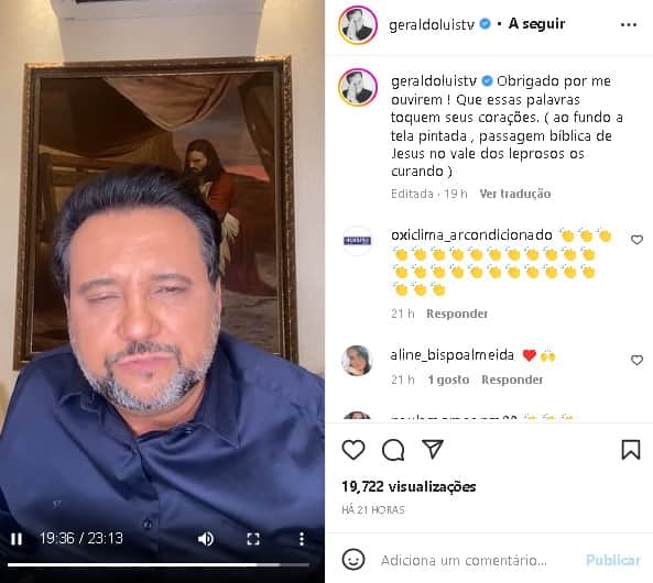 Geraldo Luís decidiu fazer um longo desabafo em um vídeo no Instagram (Foto: Reprodução) Geraldo Luís decidiu fazer um longo desabafo em um vídeo no Instagram (Foto: Reprodução)