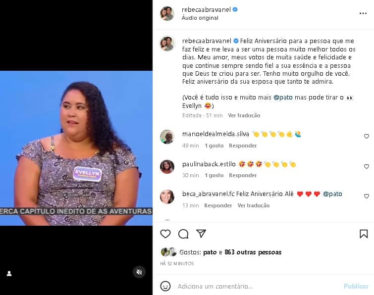 Rebeca Abravanel se declarou para Alexandre Pato e surpreendeu (Foto: Reprodução/ Instagram) Rebeca Abravanel se declarou para Alexandre Pato e surpreendeu (Foto: Reprodução/ Instagram)