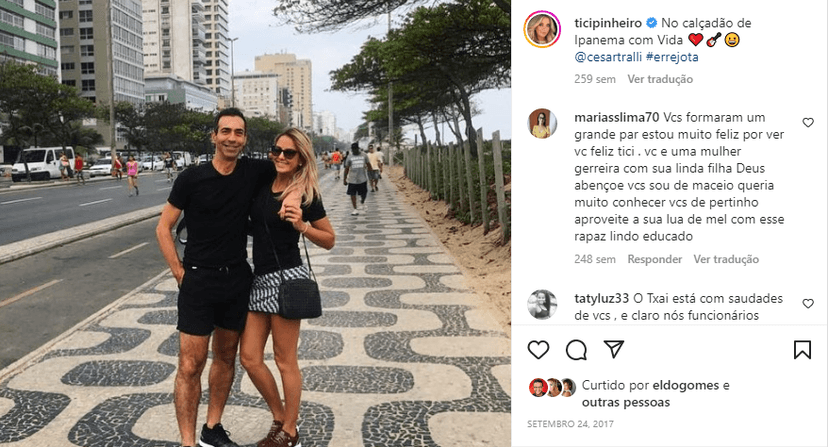 Pernas de César Tralli roubaram a cena em foto com Ticiane Pinheiro (Foto: Instagram) Pernas de César Tralli roubaram a cena em foto com Ticiane Pinheiro (Foto: Instagram)