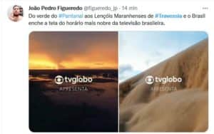Chamada de Travessia agradou os internautas (Foto: Reprodução / Twitter) Chamada de Travessia agradou os internautas (Foto: Reprodução / Twitter)