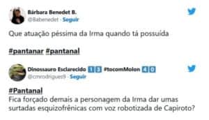 Pantanal - Cramulhão volta a 'atacar', choca a todos e Irma (Camila Morgado) é apontada como a grande culpada: "Possuída" (Foto: Reprodução / Twitter) Pantanal - Cramulhão volta a 'atacar', choca a todos e Irma (Camila Morgado) é apontada como a grande culpada: "Possuída" (Foto: Reprodução / Twitter)