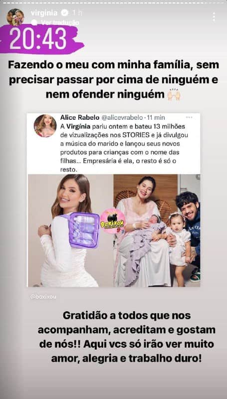 Virgínia Fonseca fez comunicado após divulgar marca para as filhas (Foto: Reprodução) Virgínia Fonseca fez comunicado após divulgar marca para as filhas (Foto: Reprodução)