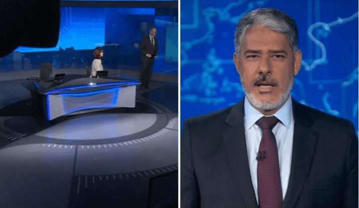 De pé, William Bonner, âncora do Jornal Nacional, dá notícia preocupante para todos os brasileiros - Foto Reprodução De pé, William Bonner, âncora do Jornal Nacional, dá notícia preocupante para todos os brasileiros - Foto Reprodução
