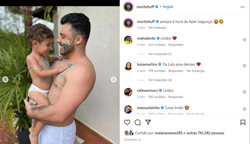 Murilo Huff compartilhou um momento com seu filho Léo nas redes sociais (Foto Reprodução/Instagram) Murilo Huff compartilhou um momento com seu filho Léo nas redes sociais (Foto Reprodução/Instagram)