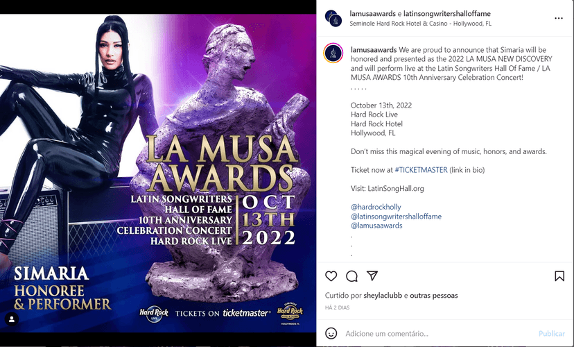 Simaria irá participar de evento internacional (Foto Reprodução/Instagram) Simaria irá participar de evento internacional (Foto Reprodução/Instagram)