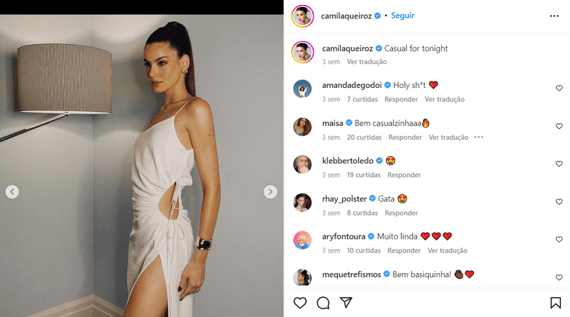 Camila Queiroz em clique ousado (Foto Reprodução/Instagram) Camila Queiroz em clique ousado (Foto Reprodução/Instagram)