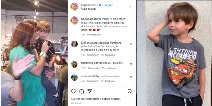 Tiago Barnabé, a Narcisa da Eliana, no SBT, surge com o filho no colo e ele é uma das crianças mais lindas (Foto: Reprodução) Tiago Barnabé, a Narcisa da Eliana, no SBT, surge com o filho no colo e ele é uma das crianças mais lindas (Foto: Reprodução)