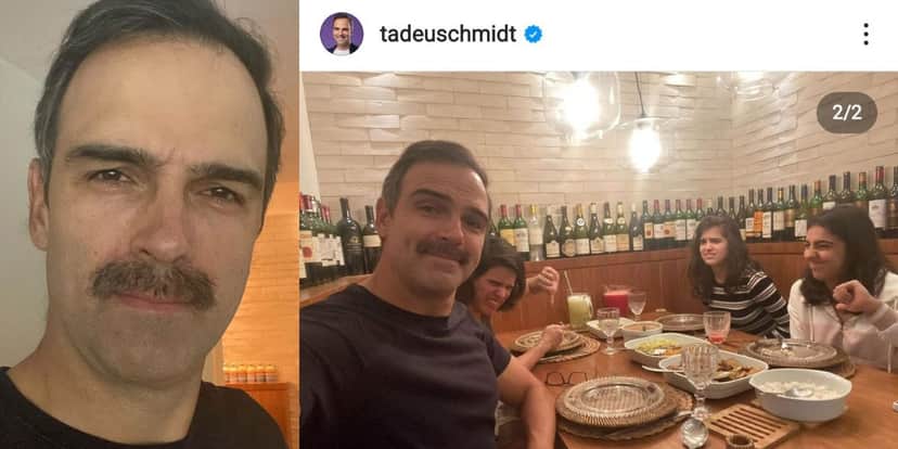 Tadeu Schmidt surge de bigode Tadeu Schmidt surge de bigode