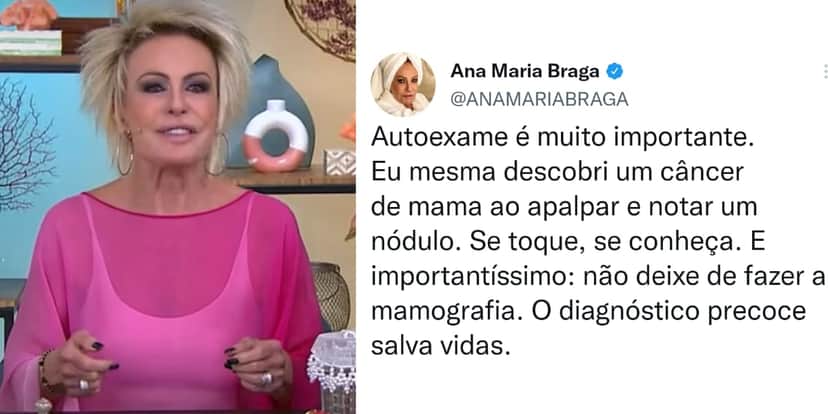 Ana Maria explica a importância do autoexame (Reprodução: Twitter) Ana Maria explica a importância do autoexame (Reprodução: Twitter)