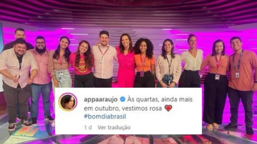 Ana Paula Araújo reúne toda equipe do Bom Dia Brasil em prol do Outubro Rosa Ana Paula Araújo reúne toda equipe do Bom Dia Brasil em prol do Outubro Rosa